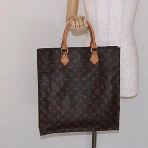 LOUIS VUITTON Monogram Sac Plat Hand Bag M51140 LV Auth 141412